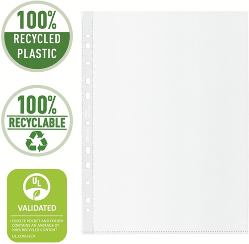 Showtas Esselte recycle PP A4 70µ 11-gaats transparant 100 stuks-6