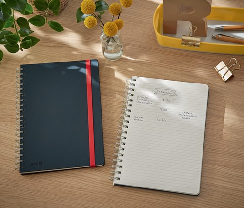 Notitieboek Leitz Cosy B5 160blz 100gr spiraal lijn grijs-1