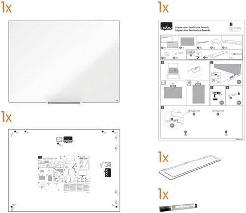 Whiteboard Nobo Impression Pro 60x90cm staal-10