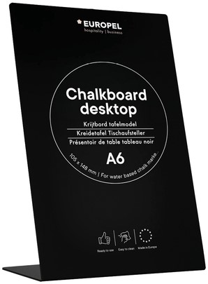 Krijtbord Europel L-standaard A6-3