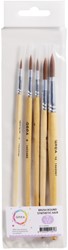 Penseel Qrea synthetisch haar set à 5 breedtes