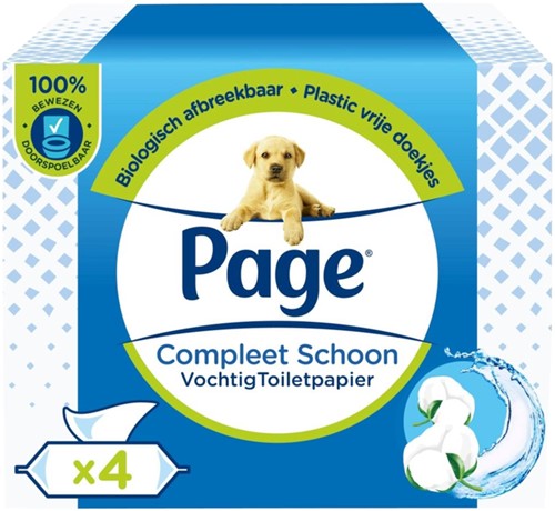 Vochtig toiletpapier Page Compleet Schoon 4 pakken à 38 vel