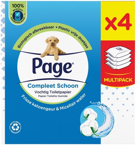 Vochtig toiletpapier Page Compleet Schoon 4 pakken à 38 vel-2