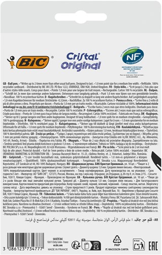 Balpen Bic Cristal medium assorti blister à 8+2 gratis-2
