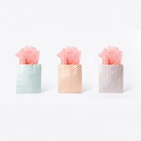 Tas met handvat Folia kraftpapier 115gr 18x21x8cm wit set à 3 dessins-2