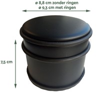 Deurstopper BRASQ  met rubberen ringen zwart-3