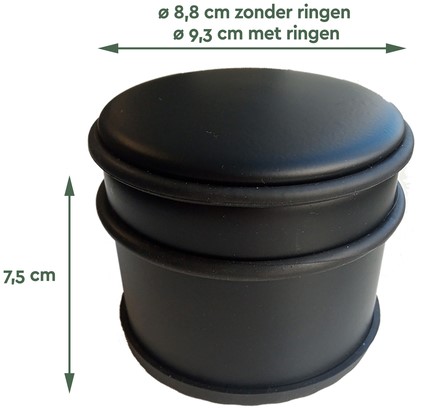 Deurstopper BRASQ  met rubberen ringen zwart-3