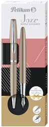 Schrijfset Pelikan Jazz Noble Elegance K36+P36 medium taupe