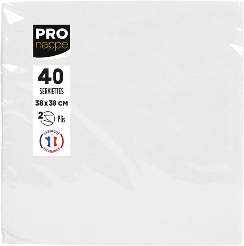 Servet Pronappe 1/4 vouw 2-laags 380x380mm 40 vel wit