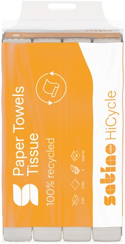 Handdoek Satino PT2 HiCycle z-vouw 2-laags 206x240mm 25x150 vel wit 278550-3
