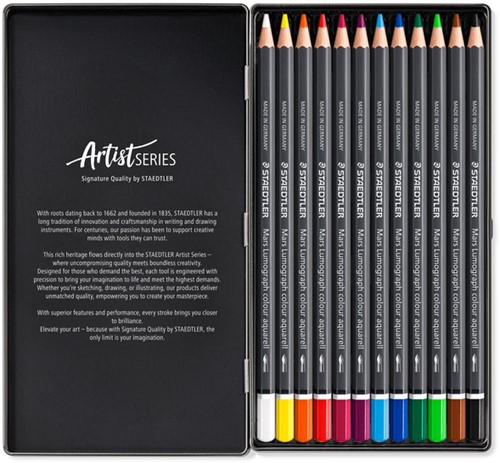 Aquarelpotlood Staedtler Mars Lumograph set à 12 kleuren-3