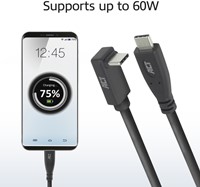 Kabel ACT USB-C standaard naar USB-C hoek boven/beneden 10Gbps 1m-1