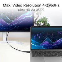 Kabel ACT USB-C standaard naar USB-C hoek boven/beneden 10Gbps 1m-2