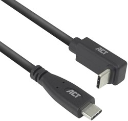 Kabel ACT USB-C standaard naar USB-C hoek boven/beneden 10Gbps 2m