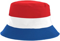 Feesthoed rood wit blauw en oranje