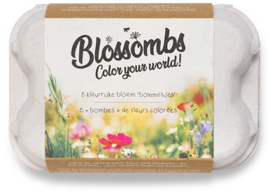 Giftbox Blossombs bloemen eierdoosje à 6 zaadbommetjes