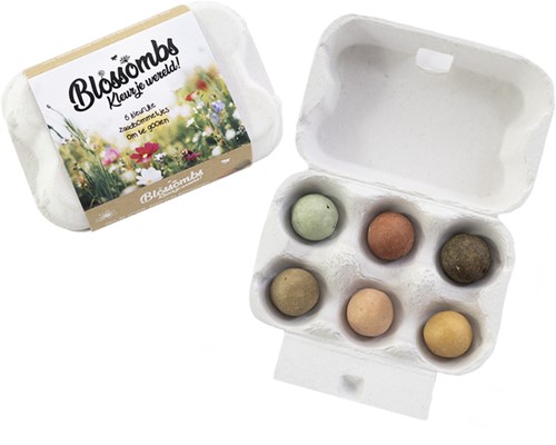 Giftbox Blossombs bloemen eierdoosje à 6 zaadbommetjes-2
