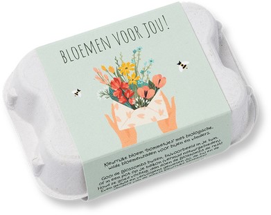 Giftbox Blossombs Bloemen voor jou eierdoosje à 6 zaadbommetjes-2