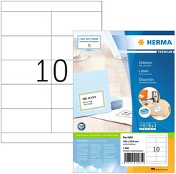 Etiket HERMA 4281 105x50.8mm premium wit 1000st 100 Vel