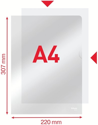 Insteekmap L-model Esselte standaard copy safe 0.11mm PP A4 glashelder 100 stuks-3