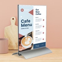 Kaarthouder Europel T-standaard A5 staand acryl / aluminium-2