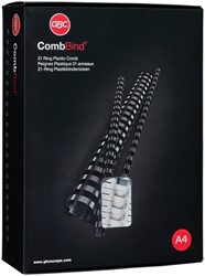 Bindrug GBC 16mm 21rings A4 zwart 100 stuks