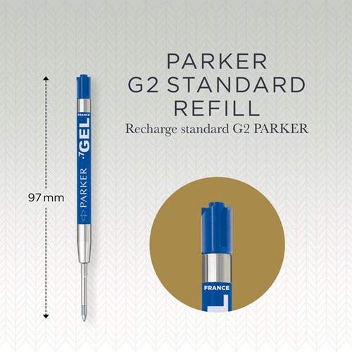 Gelschrijvervulling Parker Quink medium blauw blister à 1 stuk-3