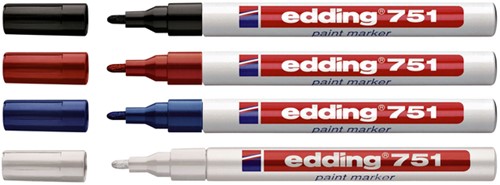Paintmarker edding 751 op oliebasis 1-2mm wit-2