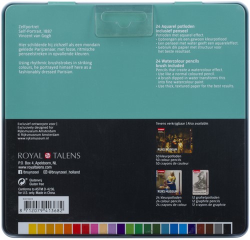 Kleurpotloden Bruynzeel Rijksmuseum Van Gogh aquarel ass blik à 24st-3