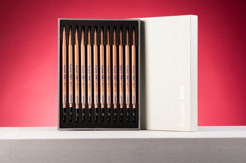 Potlood Bruynzeel Design met luxe bewaardoos 12 hardheden-1