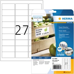 Etiket HERMA Power 10903 63.5x29.6mm wit 675 stuks