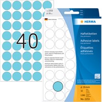 Etiket HERMA 2253 rond 19mm blauw 1280 stuks-3