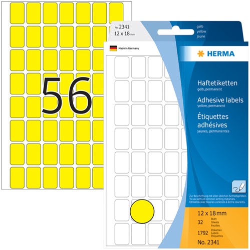 Etiket HERMA 2341 12x18mm geel 1792 stuks-3
