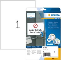 Etiket HERMA 10021 210x297mm A4 verwijderbaar wit 25 stuks