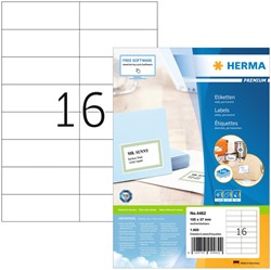 Etiket HERMA 4462 105x37mm premium wit 1600 stuks