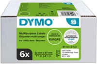 Etiket Dymo LabelWriter multifunctioneel 32x57mm 6 rollen á 1000 stuks wit-3
