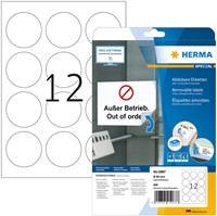 Etiket HERMA 5067 60mm verwijderbaar wit 300 stuks