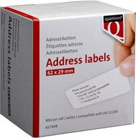 Labeletiket Quantore DK-11209 29x62mm adres wit 800 stuks-1