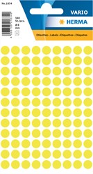Etiket HERMA 1834 rond 8mm fluor geel 540 stuks