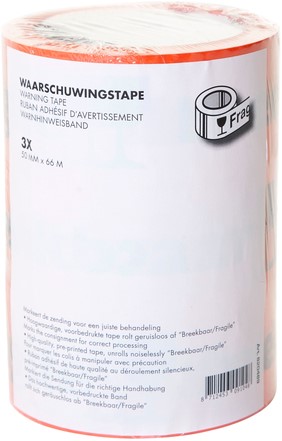 Waarschuwingstape IEZZY breekbaar 50mmx66m oranje/zwart-2
