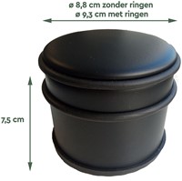 Deurstopper BRASQ  met rubberen ringen zwart-2