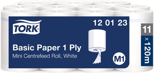 Poetspapier Tork M1 Basic Universal 1-laags 120m wit 120123