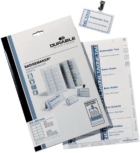 Badgekaart Durable 1420 bedrukbaar A6 80 stuks-3