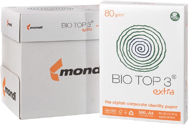 BioTop 3 Extra copy paper 160g TCF of Mondi DIN A4-500 sheets Bio Top 3