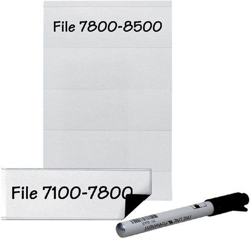 Etikethouder Djois 25x75mm magnetisch transparant 6 stuks-1