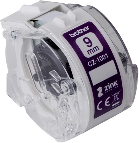 Etiket Brother CZ-1001 multifunctioneel 9mm 1 rol á 5m wit-3