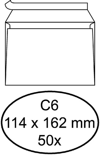 Envelop Quantore bank C6 114x162mm zelfklevend wit 50 stuks