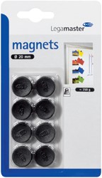 Magneet Legamaster 20mm 250gr zwart 8 stuks