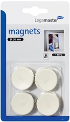 Magneet Legamaster 30mm 850gr wit 4 stuks