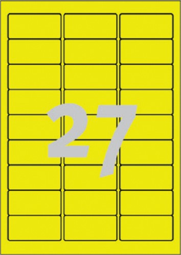 Etiket Avery L6004-25 63.5x29.6 neon geel 675 stuks-3